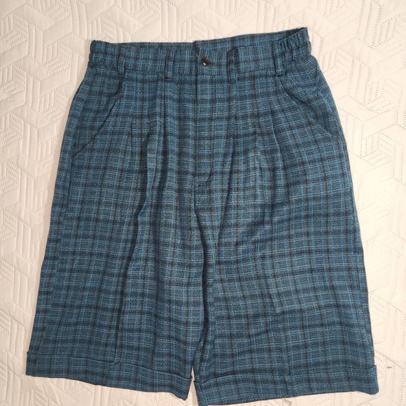 Wear The Right Thing Shorts By Henri Valdise Mens Blue Black Zip Button Pleated - Picture 3 of 13